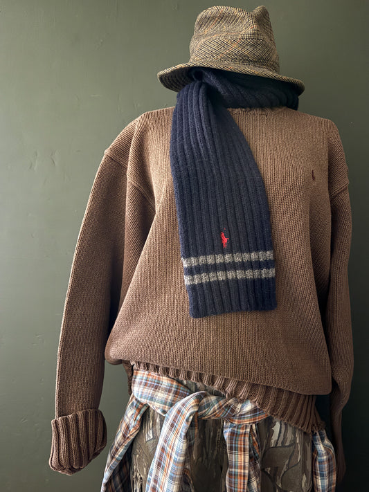 Ralph Lauren Polo Chocolate Brown Knit Sweater | Vintage