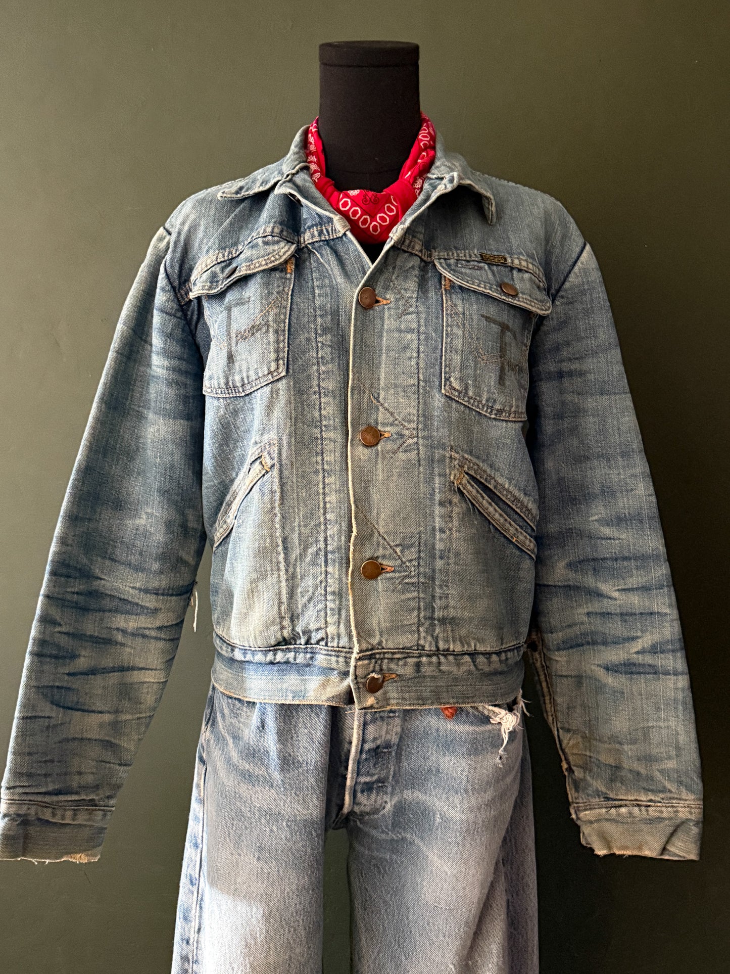 Patched 1950s–60s Wrangler Blanket Lined Jacket | Selvedge Denim