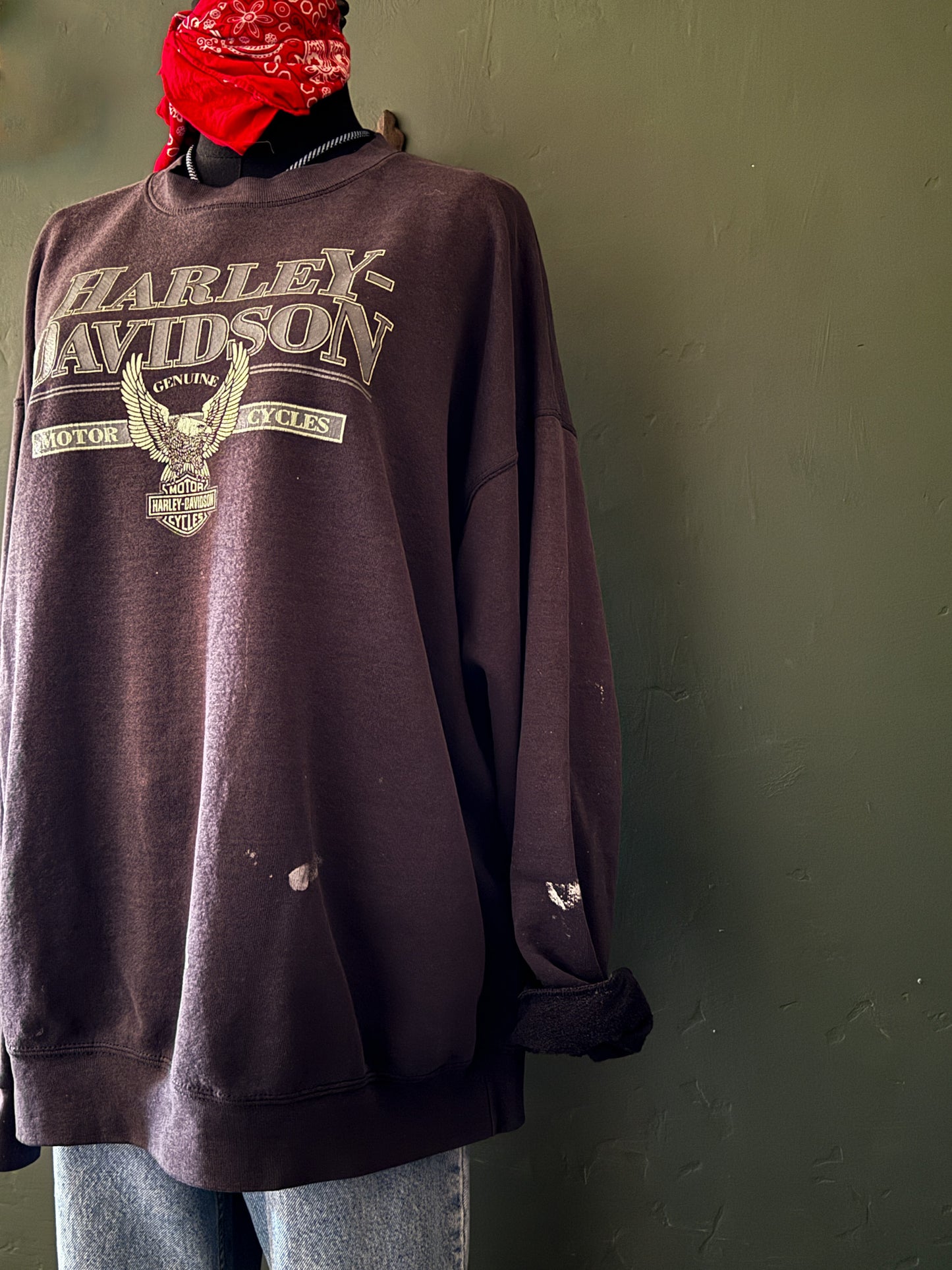 Harley Davidson Sweatshirt Distressed | Vintage
