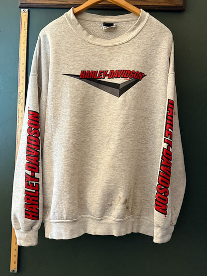 Distressed Harley Davidson Sweatshirt | Vintage 1998