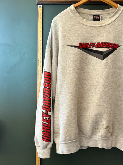 Distressed Harley Davidson Sweatshirt | Vintage 1998