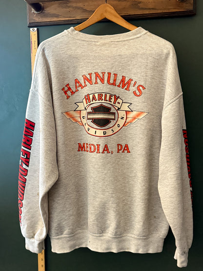 Distressed Harley Davidson Sweatshirt | Vintage 1998