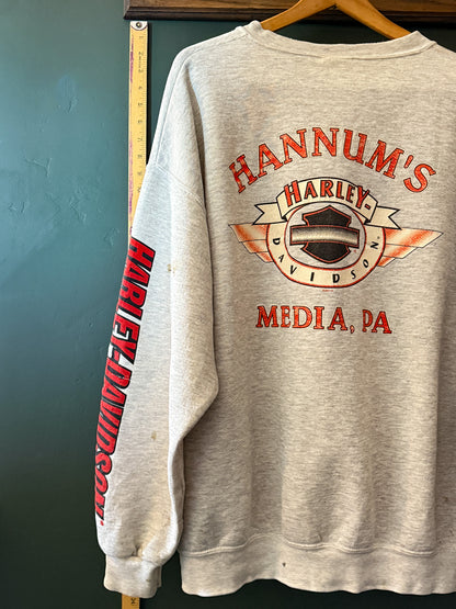 Distressed Harley Davidson Sweatshirt | Vintage 1998