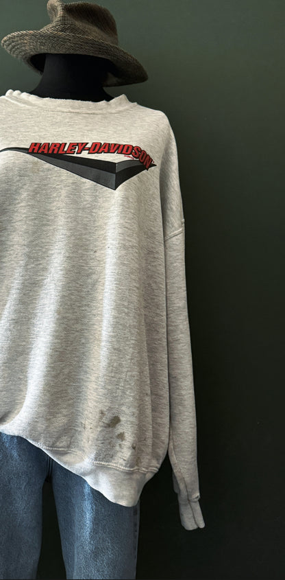 Distressed Harley Davidson Sweatshirt | Vintage 1998