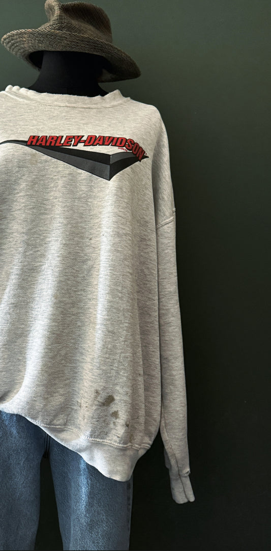 Distressed Harley Davidson Sweatshirt | Vintage 1998