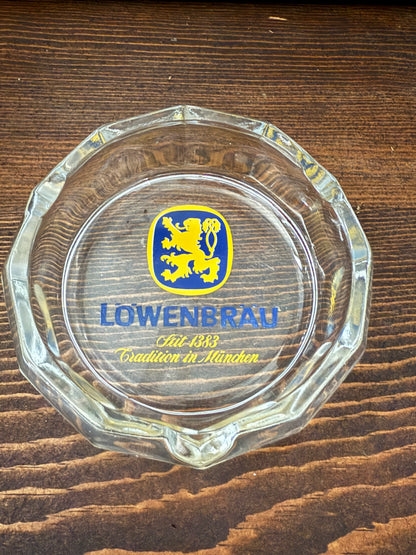 Löwenbräu Glass Ashtray | Vintage Barware