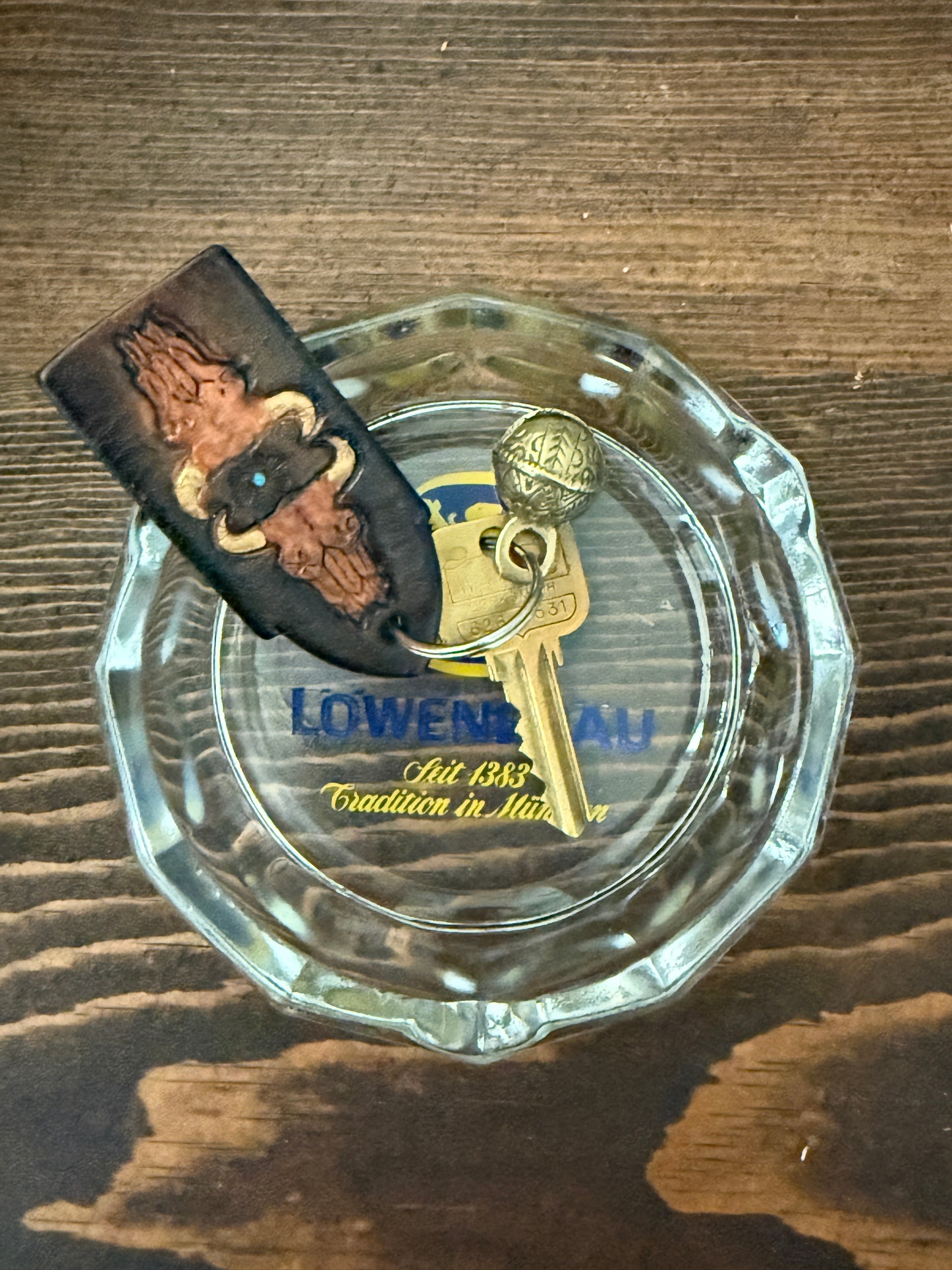Löwenbräu Glass Ashtray | Vintage Barware