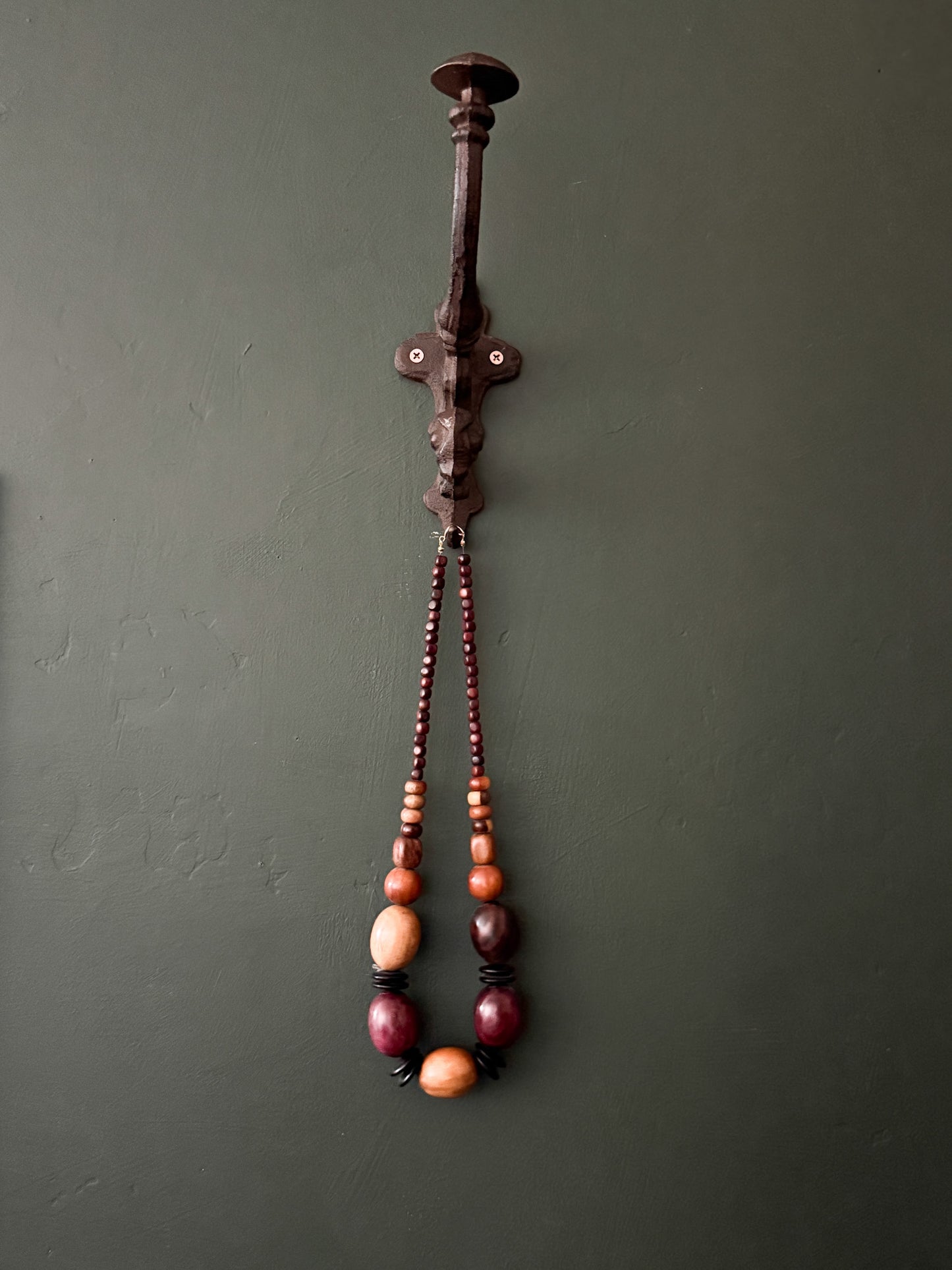 Wooden Bead Necklace | Vintage