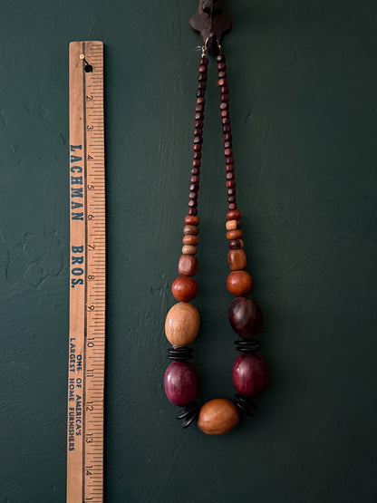 Wooden Bead Necklace | Vintage