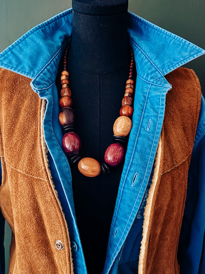 Wooden Bead Necklace | Vintage