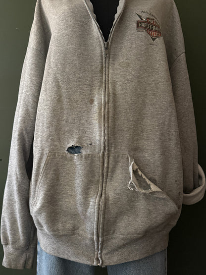 Rare Harley Davidson Hoodless Zip-Up 2000 | Vintage