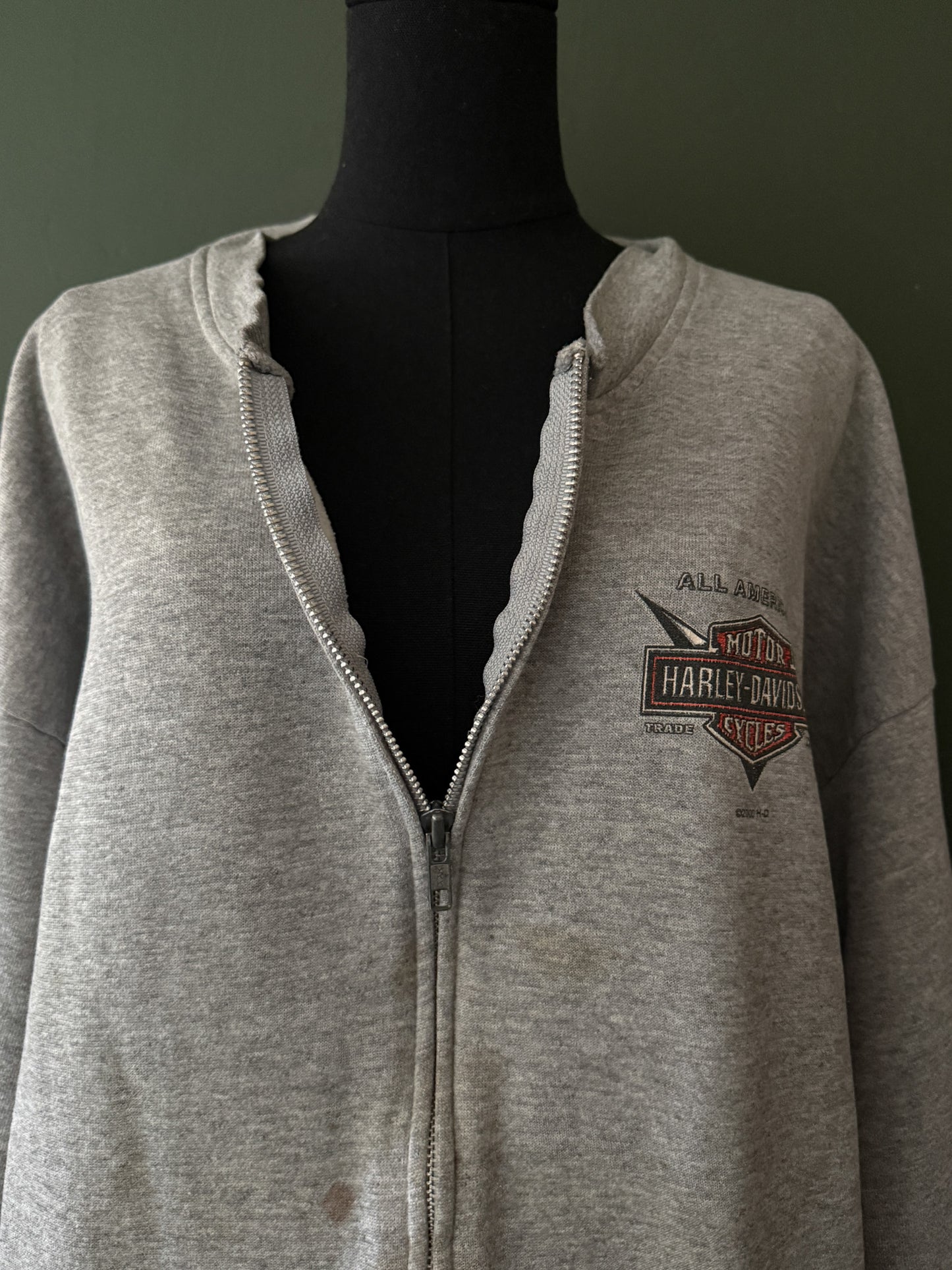 Rare Harley Davidson Hoodless Zip-Up 2000 | Vintage