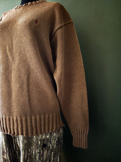 Ralph Lauren Polo Chocolate Brown Knit Sweater | Vintage