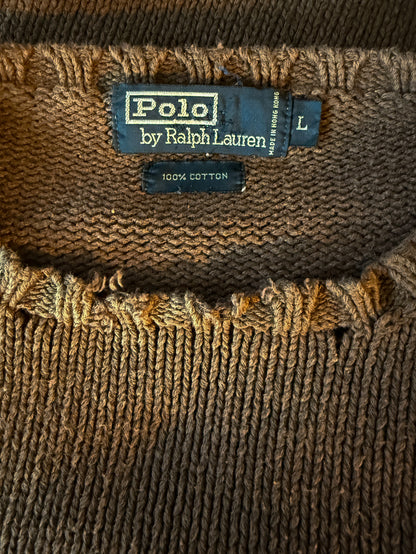 Ralph Lauren Polo Chocolate Brown Knit Sweater | Vintage