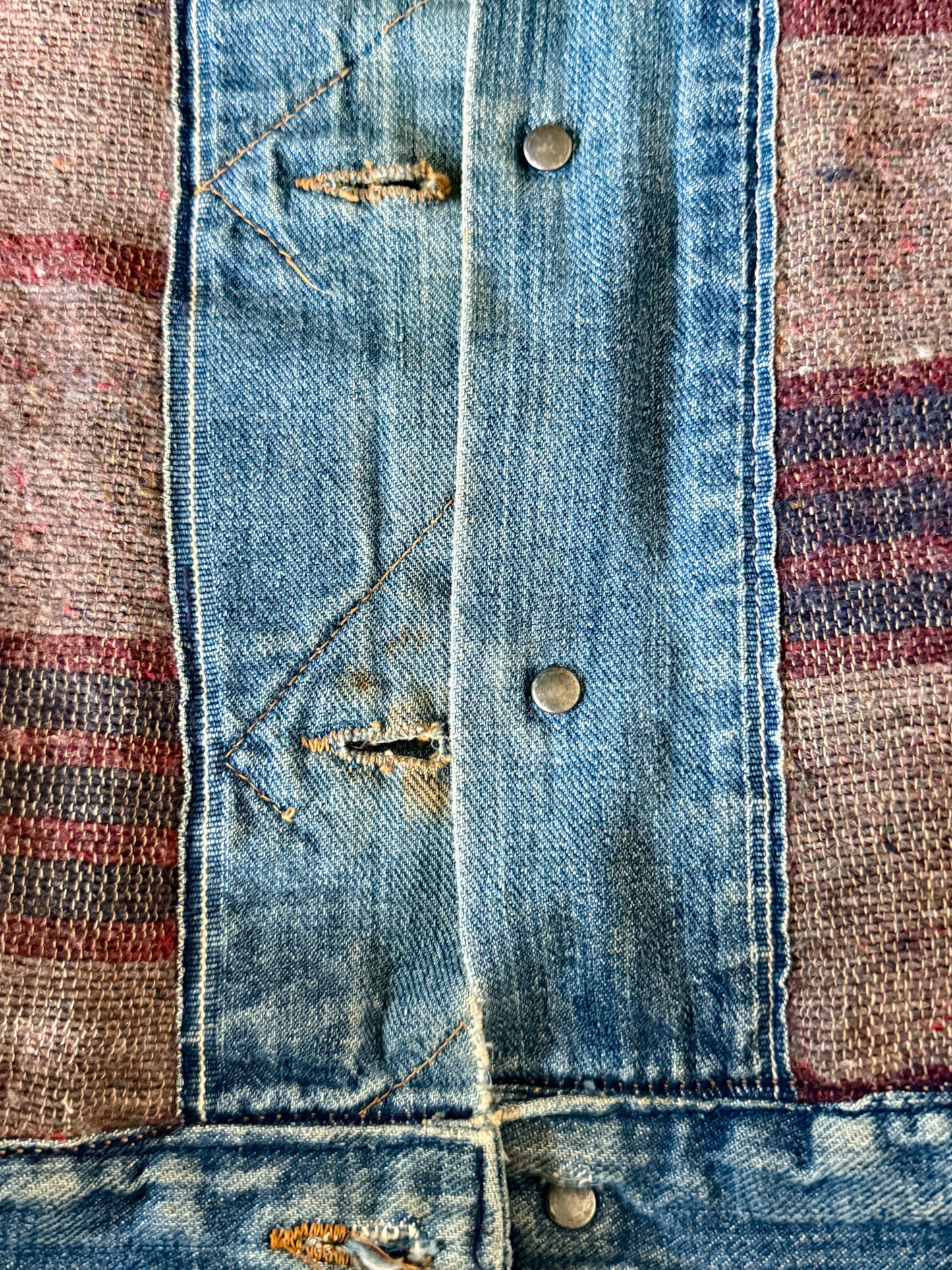 Patched 1950s–60s Wrangler Blanket Lined Jacket | Selvedge Denim