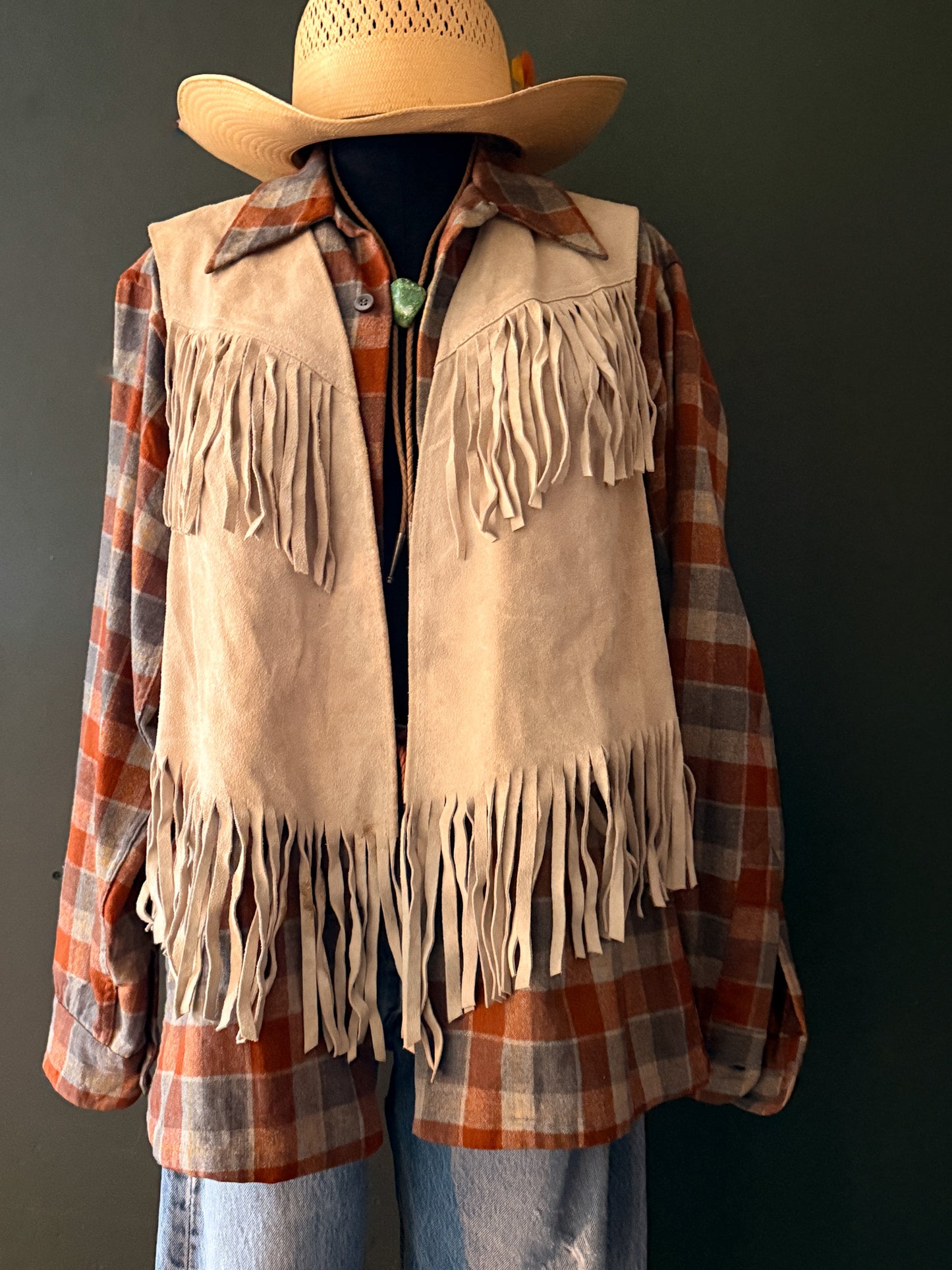 Western Bohemian Fringe Leather Vest