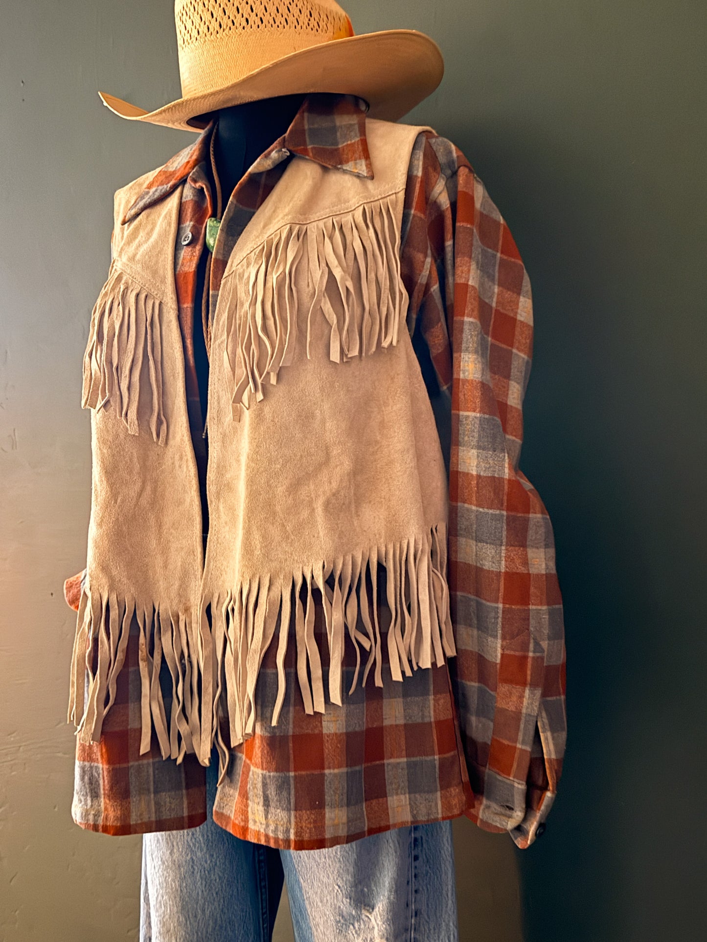 Western Bohemian Fringe Leather Vest