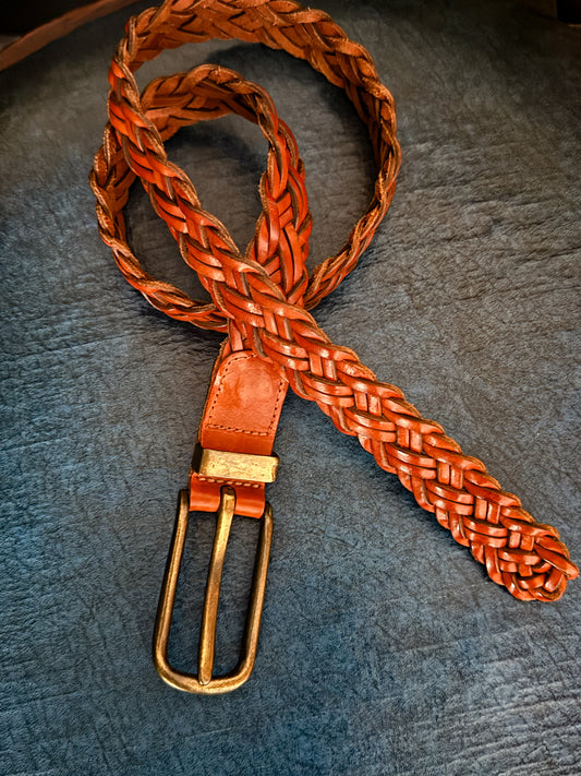 Vintage Woven Leather Belt