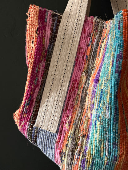 Handmade Rug Tote with Kantha Liner