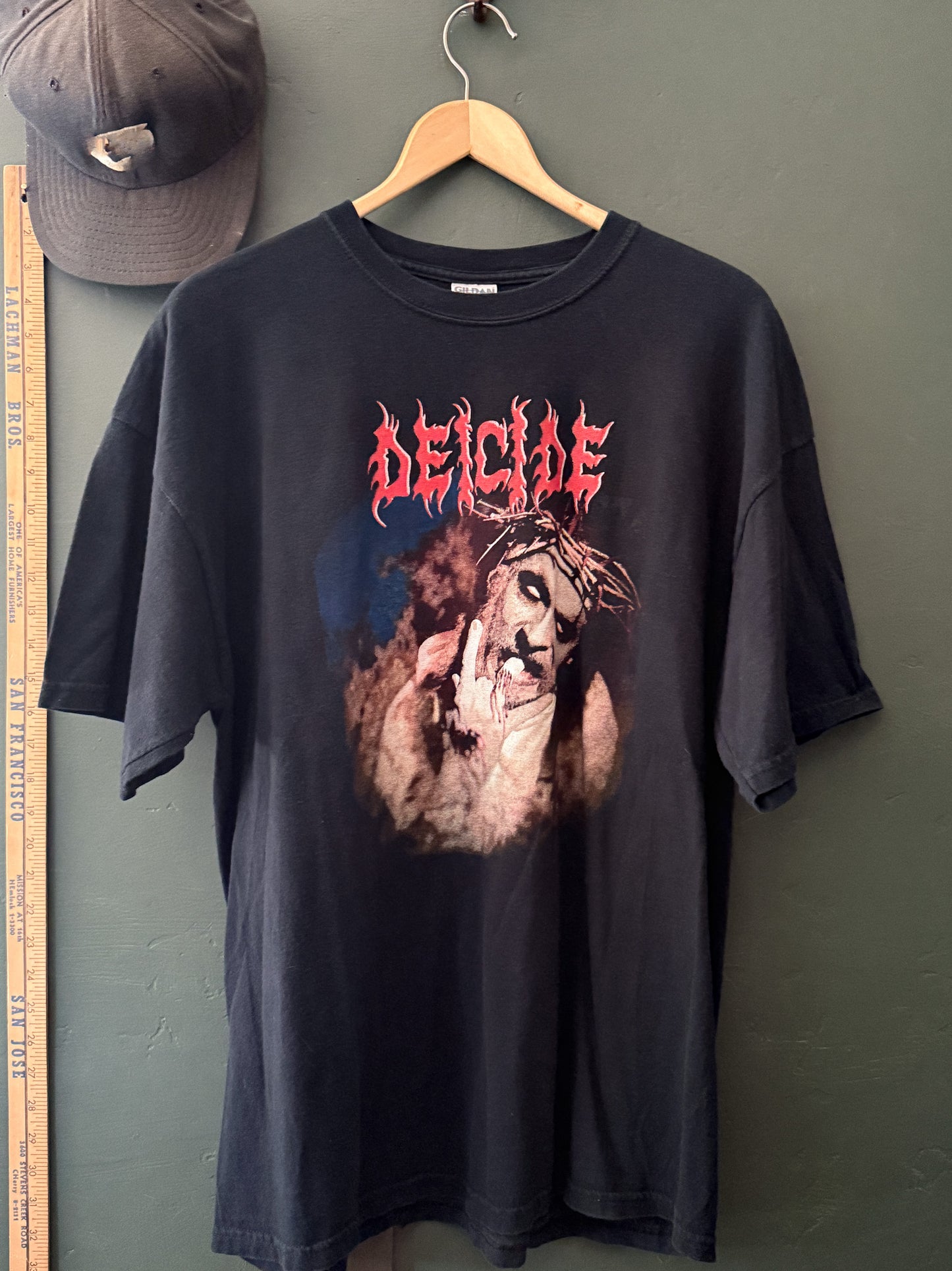 vintage band tee, deicide t-shirt, 2000s concert shirt, metal tour tee