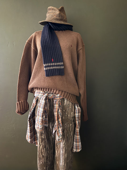 Ralph Lauren Polo Chocolate Brown Knit Sweater | Vintage