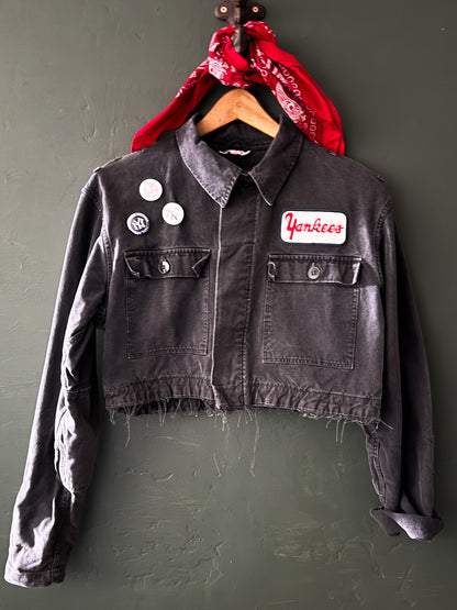 vintage yankees jacket-
upcycled jacket-
cropped baseball jacket
- workwear - tomboy - MLB